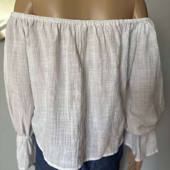 NWT Cotton On Off The Shoulder Linen Top - Picture 3 of 13
